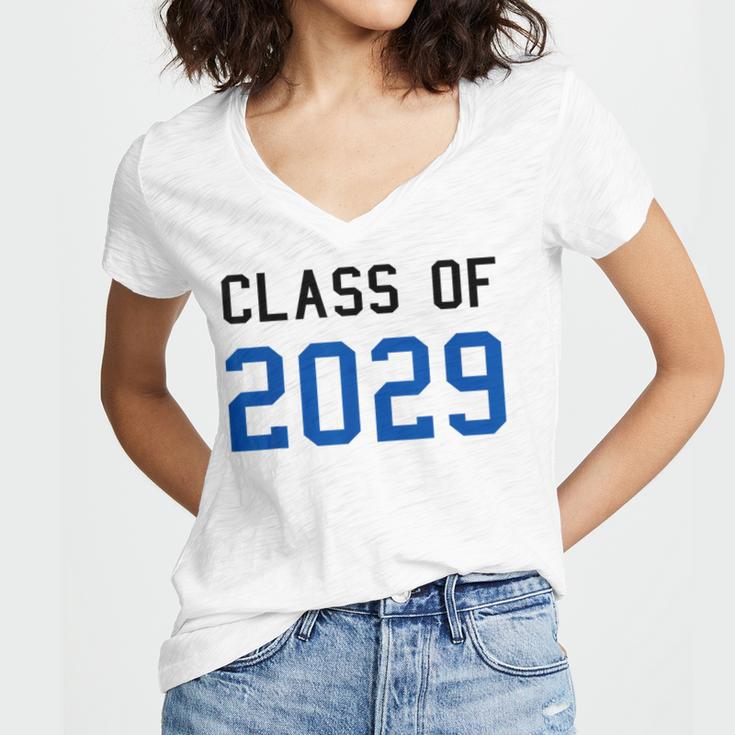 Class Of 2029 Graduation T-Shirts Women's Jersey Short Sleeve Deep V-Neck Tshirt