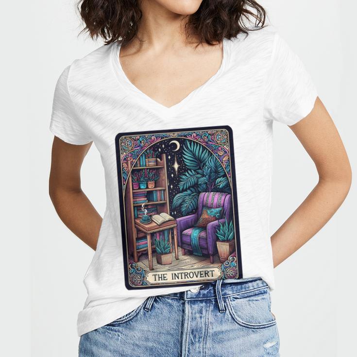Color Graphic The Introvert Tarot Card Raglan Baseball Tee Women's Jersey Short Sleeve Deep V-Neck Tshirt Color Graphic The Introvert Tarot Card Raglan Baseball Tee Women's Jersey Short Sleeve Deep V-Neck Tshirt
