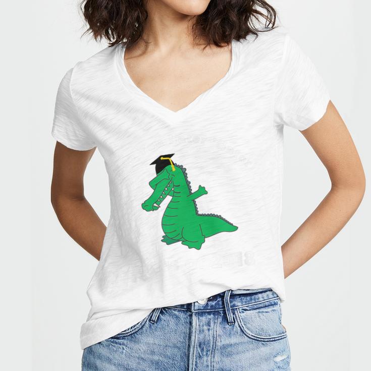 Dabbing Later Gator Graduation Class Of 2018 T-Shirt Women's Jersey Short Sleeve Deep V-Neck Tshirt