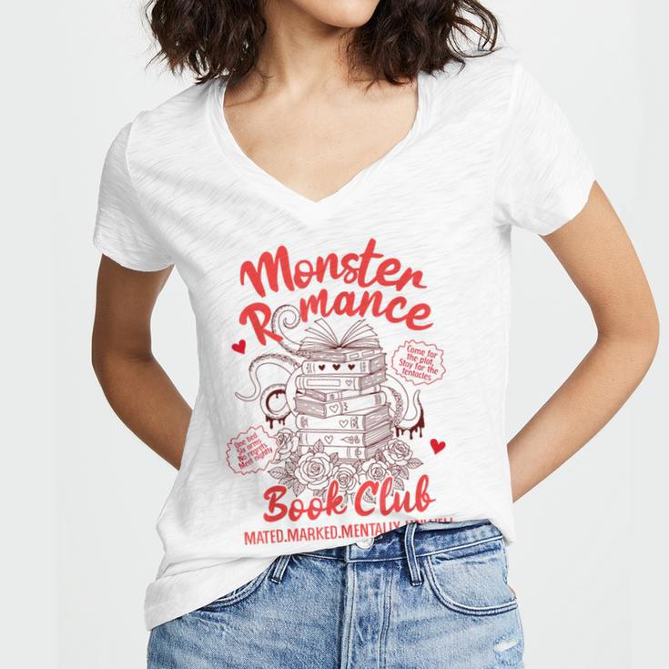Dark Romance Reader Reading Monster Romance Book Club Women's Jersey Short Sleeve Deep V-Neck Tshirt Dark Romance Reader Reading Monster Romance Book Club Women's Jersey Short Sleeve Deep V-Neck Tshirt