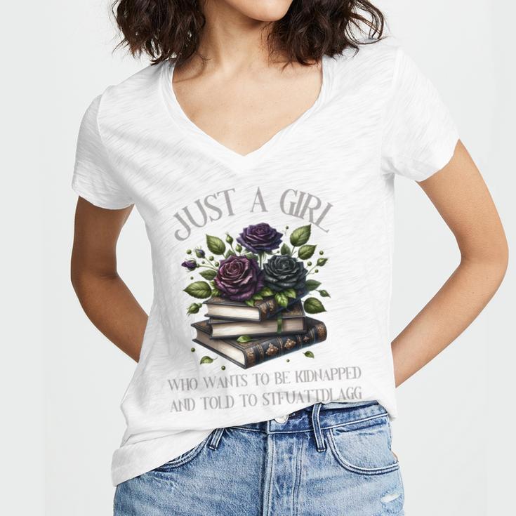 Dark Romance Women Smutt Book Lover Merch STFUATTDLAGG Good Women's Jersey Short Sleeve Deep V-Neck Tshirt Dark Romance Women Smutt Book Lover Merch STFUATTDLAGG Good Women's Jersey Short Sleeve Deep V-Neck Tshirt
