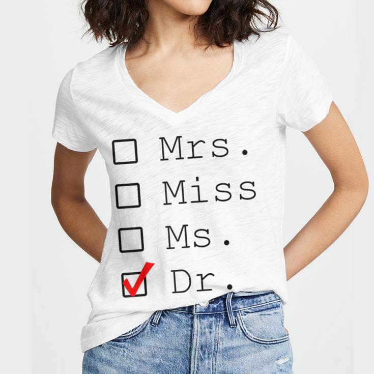 Doctor Graduation Women's Jersey Short Sleeve Deep V-Neck Tshirt