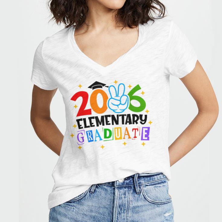 Elementary Graduate 2026 Graduation Class Of 2026 Kids Women's Jersey Short Sleeve Deep V-Neck Tshirt