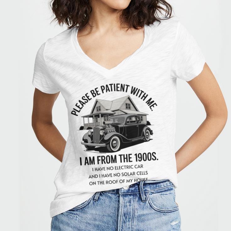 Forgive Me I'm From The 1900s No E-Car No SolarCells Premium Tri-Blend Women's Jersey Short Sleeve Deep V-Neck Tshirt