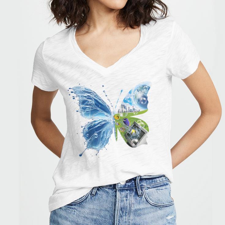 Frutiger Aero Aesthetic Butterfly Computer Fishes Scenery Raglan Baseball Tee Women's Jersey Short Sleeve Deep V-Neck Tshirt Frutiger Aero Aesthetic Butterfly Computer Fishes Scenery Raglan Baseball Tee Women's Jersey Short Sleeve Deep V-Neck Tshirt