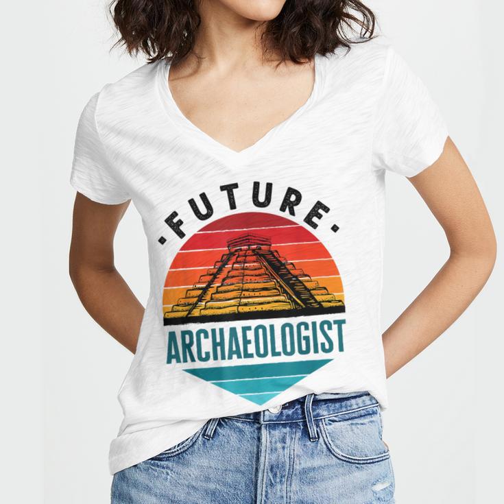 Future Archaeologist Pyramid Archaeology Student Graduation Women's Jersey Short Sleeve Deep V-Neck Tshirt