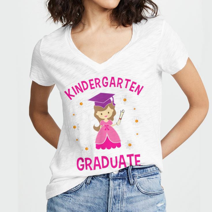Graduation Kindergarten Last Day Of School Shirt Girls Women's Jersey Short Sleeve Deep V-Neck Tshirt