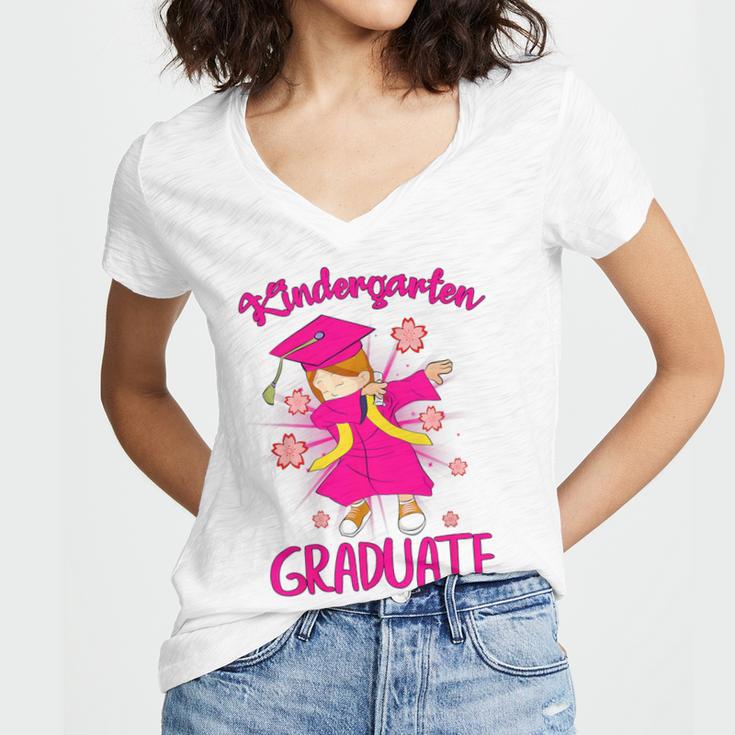Graduation Kindergarten Last Day Of School Shirt Women's Jersey Short Sleeve Deep V-Neck Tshirt