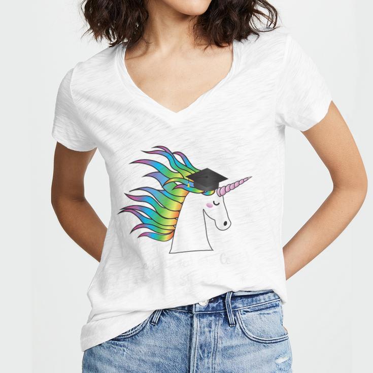 Graduation Unicorn Shirt She Believed Did School 2017 Women's Jersey Short Sleeve Deep V-Neck Tshirt