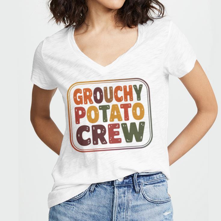 Grouchy Potato Crew Introvert Sarcasm Premium Tri-Blend Women's Jersey Short Sleeve Deep V-Neck Tshirt Grouchy Potato Crew Introvert Sarcasm Premium Tri-Blend Women's Jersey Short Sleeve Deep V-Neck Tshirt