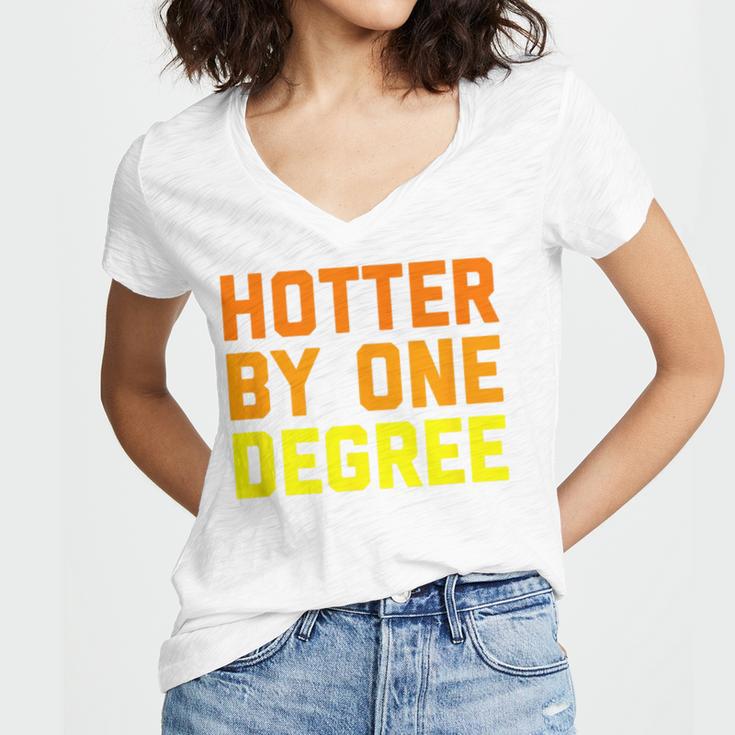 Hotter By One Degree Graduation Shirt College Major Graduate Women's Jersey Short Sleeve Deep V-Neck Tshirt