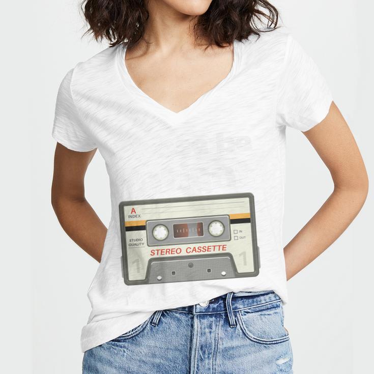 I'm From The 1900s Be Patient Retro Cassette Tape Premium Women's Jersey Short Sleeve Deep V-Neck Tshirt