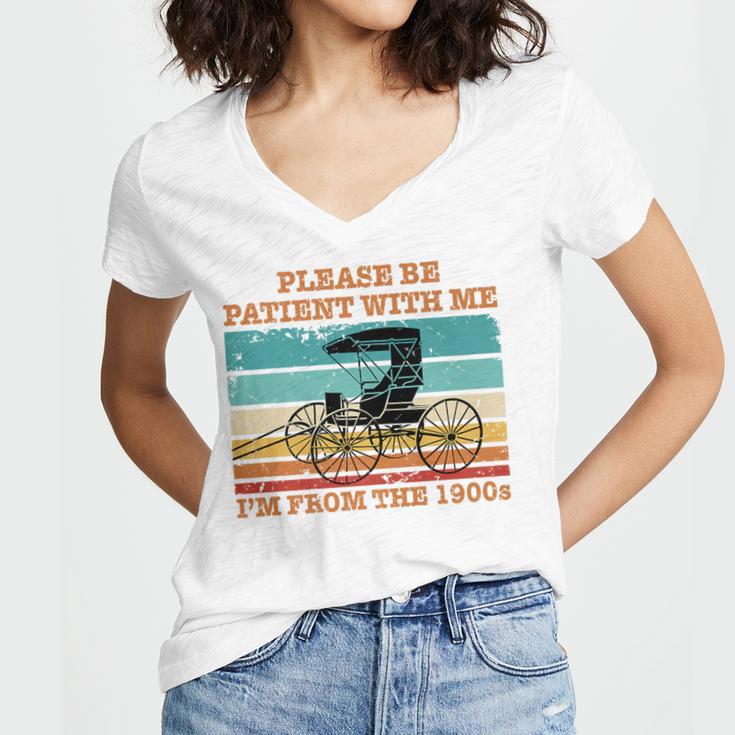 I'm From The 1900s Vintage Retirement Premium Women's Jersey Short Sleeve Deep V-Neck Tshirt