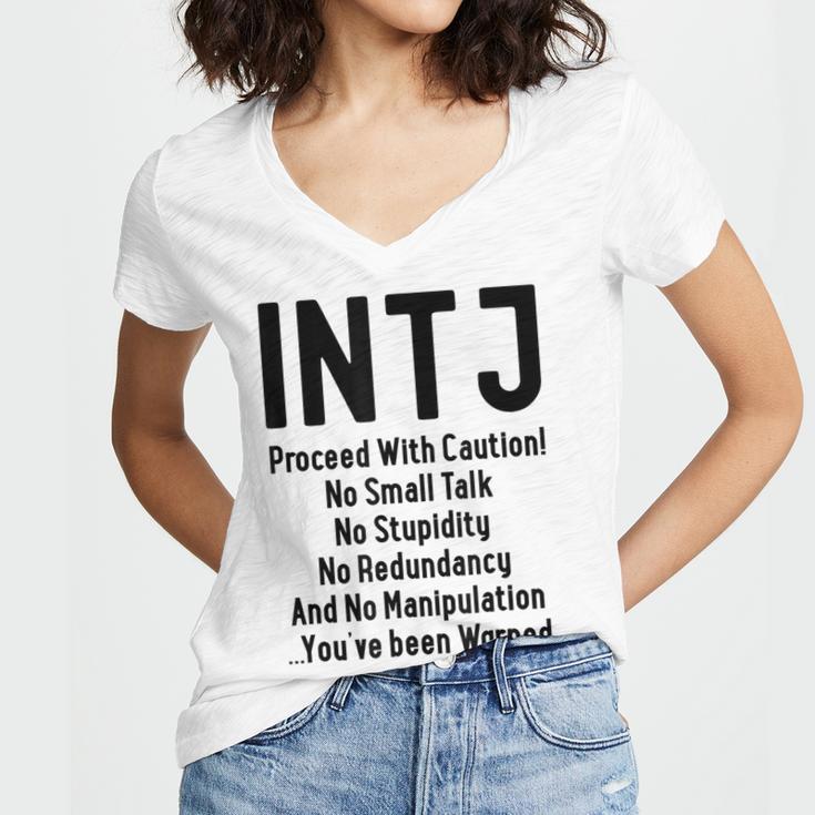 INTJ Rules Architect Personality Type Introvert Women's Jersey Short Sleeve Deep V-Neck Tshirt