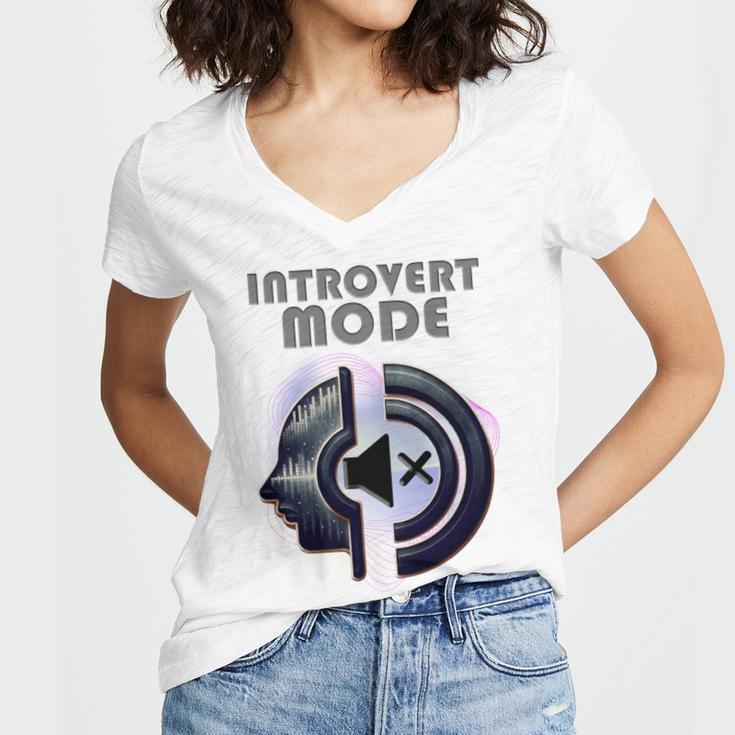 Introvert Mode Finding Inner Peace In Silence Women's Jersey Short Sleeve Deep V-Neck Tshirt Introvert Mode Finding Inner Peace In Silence Women's Jersey Short Sleeve Deep V-Neck Tshirt
