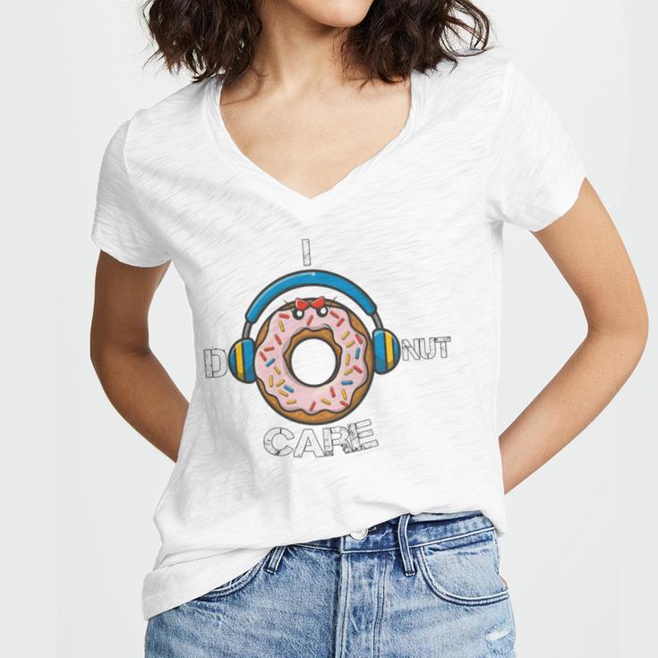 Introvert Music Lover Donuts Sarcastic Women's Jersey Short Sleeve Deep V-Neck Tshirt Introvert Music Lover Donuts Sarcastic Women's Jersey Short Sleeve Deep V-Neck Tshirt
