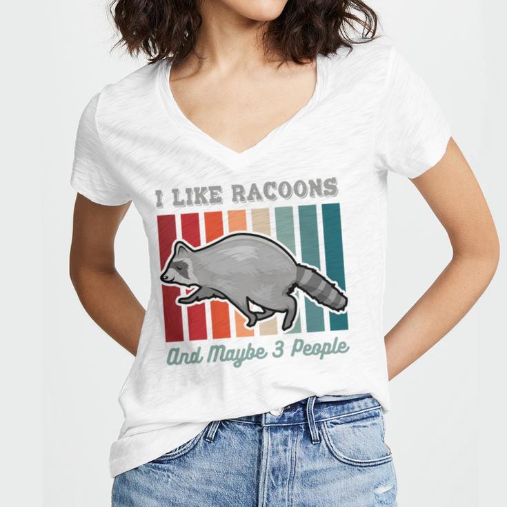 Introvert Raccoon Animal Lover Trash Panda Antisocial Retro Women's Jersey Short Sleeve Deep V-Neck Tshirt Introvert Raccoon Animal Lover Trash Panda Antisocial Retro Women's Jersey Short Sleeve Deep V-Neck Tshirt