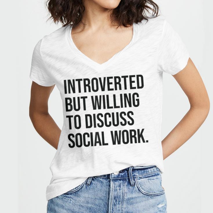 Introverted Caseworker Social Work Introvert Women's Jersey Short Sleeve Deep V-Neck Tshirt Introverted Caseworker Social Work Introvert Women's Jersey Short Sleeve Deep V-Neck Tshirt