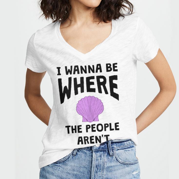 Introverted Sarcastic Humor Antisocial Introvert Women's Jersey Short Sleeve Deep V-Neck Tshirt