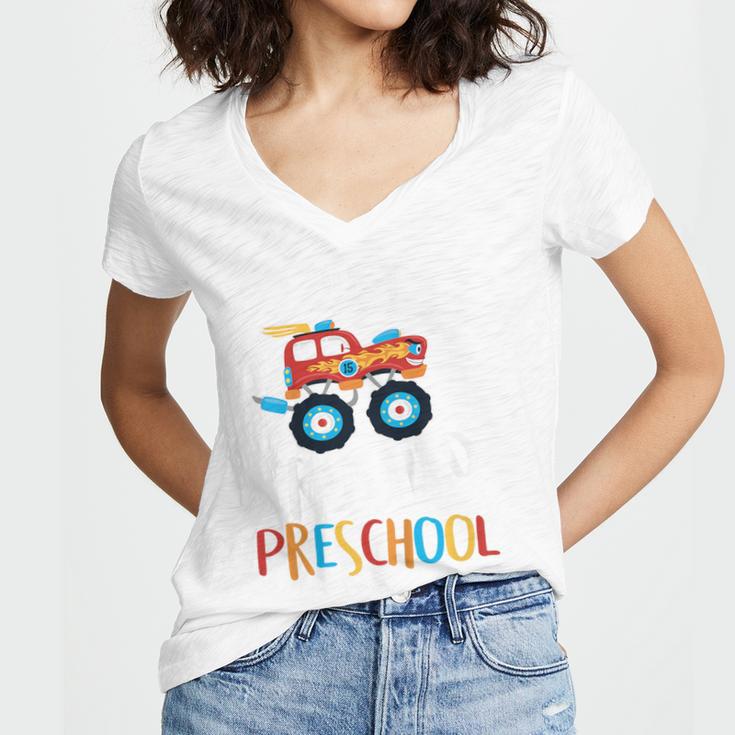 Kids I Just Crushed Preschool Monster Graduation Pre-K Shirt Women's Jersey Short Sleeve Deep V-Neck Tshirt