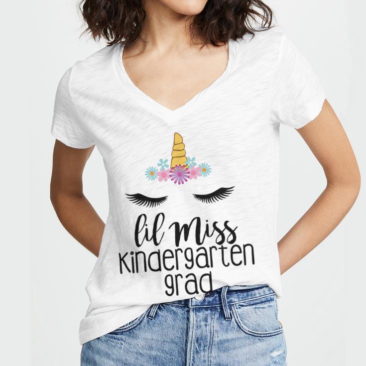 Kids Lil Miss Kindergarten Grad Shirt Graduation Shirts 2018 Women's Jersey Short Sleeve Deep V-Neck Tshirt