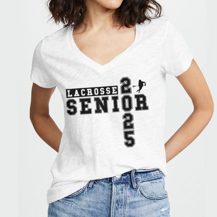 Lacrosse Senior Night Lacrosse Senior 2025 Graduation 29 Women's Jersey Short Sleeve Deep V-Neck Tshirt