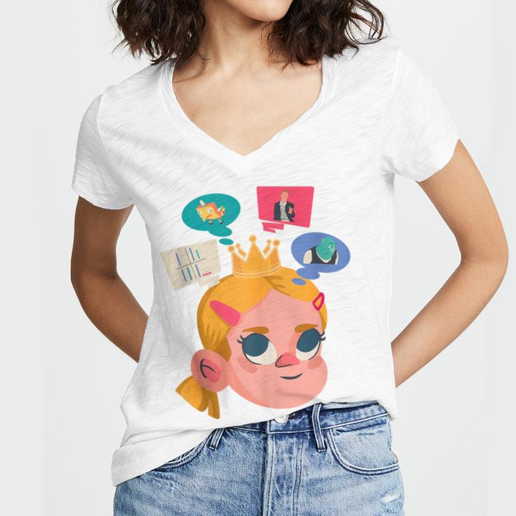 Meme Queen In Silence Introvert Anti People Antisocial Quiet Women's Jersey Short Sleeve Deep V-Neck Tshirt Meme Queen In Silence Introvert Anti People Antisocial Quiet Women's Jersey Short Sleeve Deep V-Neck Tshirt