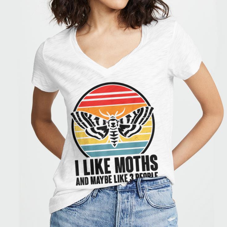 I Like Moths And Maybe 3 People Insect Moth Lovers Introvert Women's Jersey Short Sleeve Deep V-Neck Tshirt I Like Moths And Maybe 3 People Insect Moth Lovers Introvert Women's Jersey Short Sleeve Deep V-Neck Tshirt