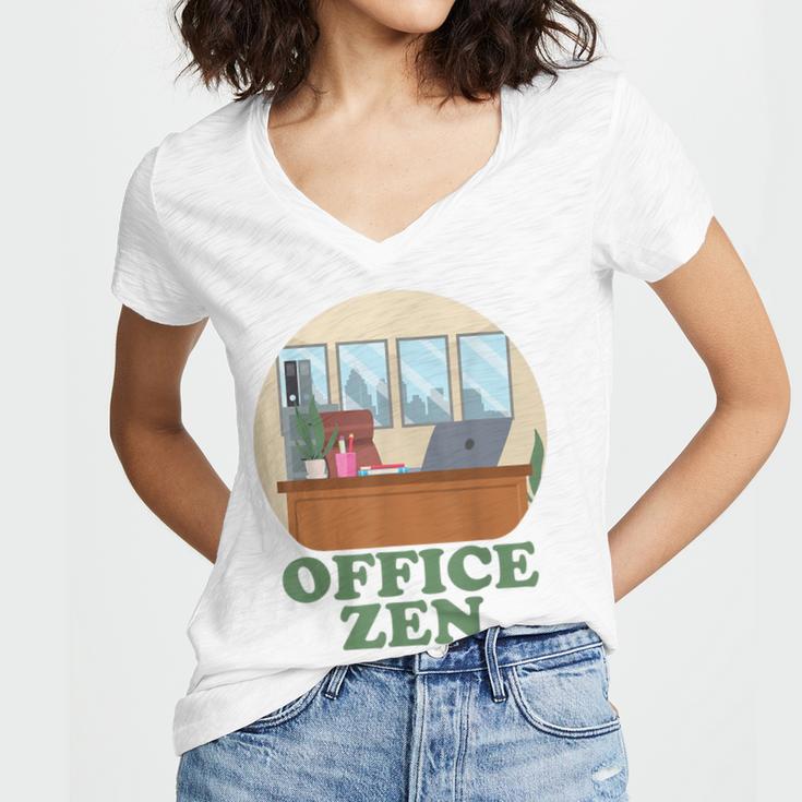 Office Zen Introvert Office Staff Secretary Employee Admin Women's Jersey Short Sleeve Deep V-Neck Tshirt Office Zen Introvert Office Staff Secretary Employee Admin Women's Jersey Short Sleeve Deep V-Neck Tshirt