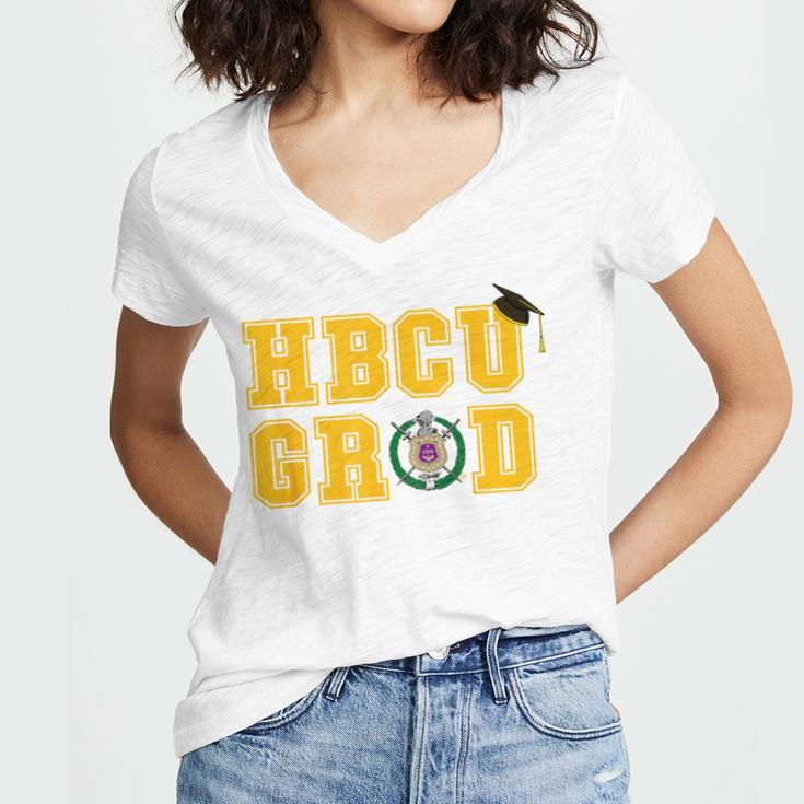 Omega Psi Phi Fraternity Paraphernalia HBCU Graduation Women's Jersey Short Sleeve Deep V-Neck Tshirt
