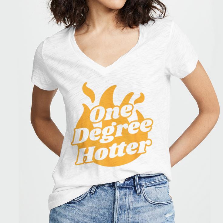 One Degree Hotter Graduation Ceremony Celebration Women's Jersey Short Sleeve Deep V-Neck Tshirt