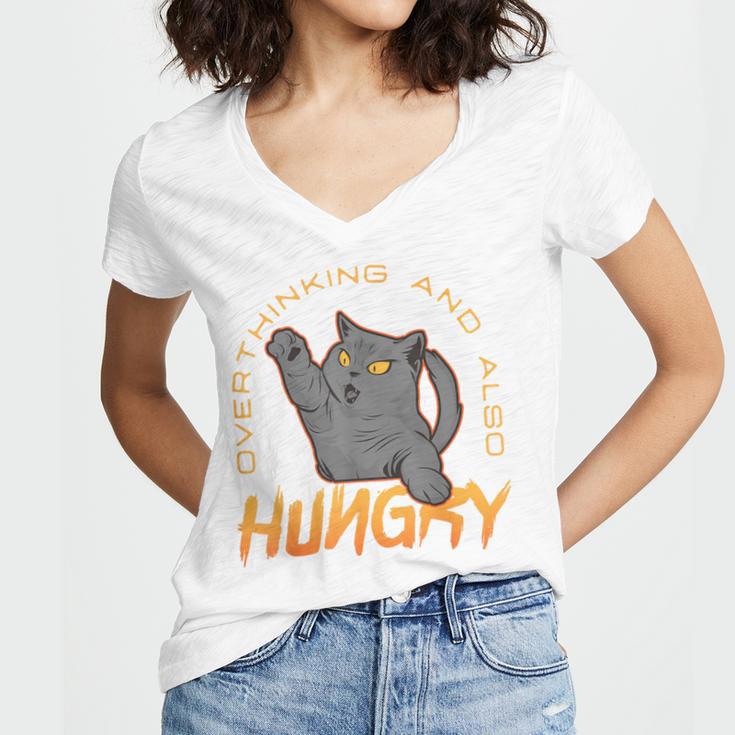 Overthinking And Also Hungry Introverted Overthinker Women's Jersey Short Sleeve Deep V-Neck Tshirt Overthinking And Also Hungry Introverted Overthinker Women's Jersey Short Sleeve Deep V-Neck Tshirt