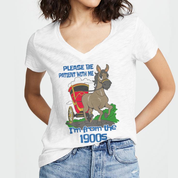 Patient With Me I'm From The 1900s Premium Women's Jersey Short Sleeve Deep V-Neck Tshirt