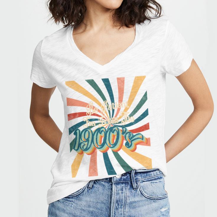 BE PATIENT I'M FROM THE 1900s RETRO SUNSET 90s 80s 70s Women's Jersey Short Sleeve Deep V-Neck Tshirt BE PATIENT I'M FROM THE 1900s RETRO SUNSET 90s 80s 70s Women's Jersey Short Sleeve Deep V-Neck Tshirt