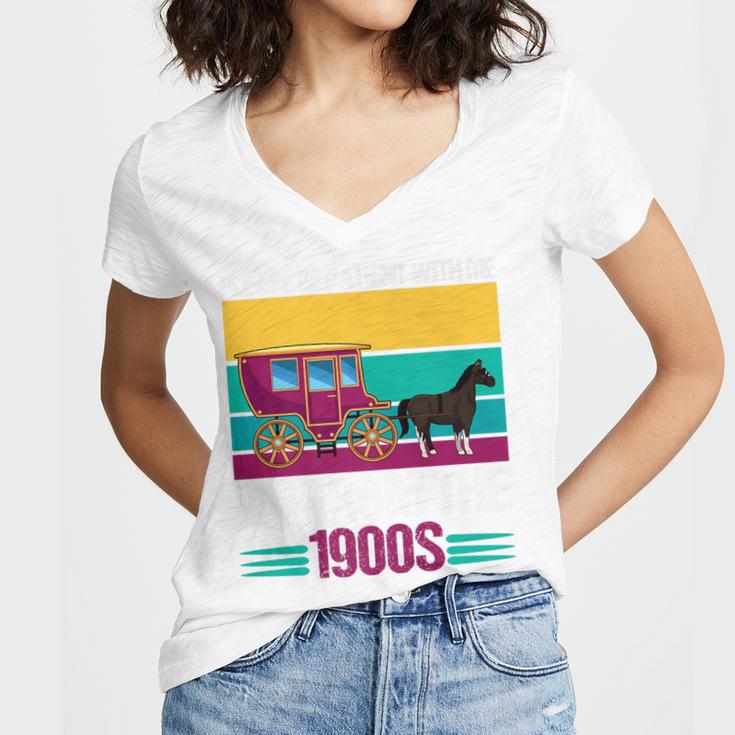 Please Be Patient With Me I'm From The 1900s Cool Dad Premium Women's Jersey Short Sleeve Deep V-Neck Tshirt
