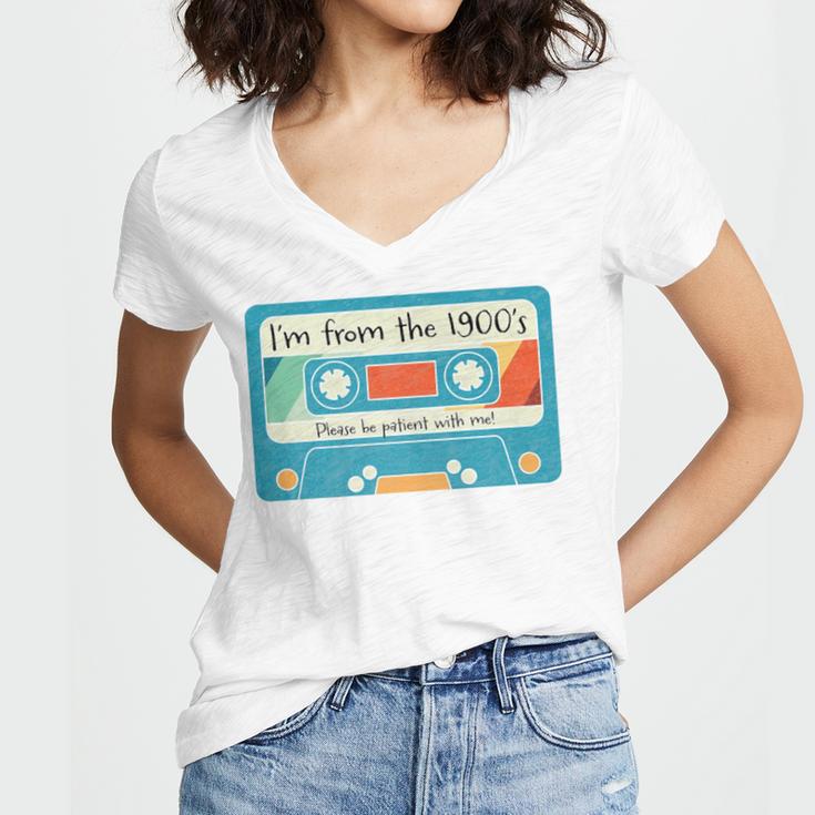 Please Be Patient With Me I'm From The 1900s Dad Premium Women's Jersey Short Sleeve Deep V-Neck Tshirt Please Be Patient With Me I'm From The 1900s Dad Premium Women's Jersey Short Sleeve Deep V-Neck Tshirt