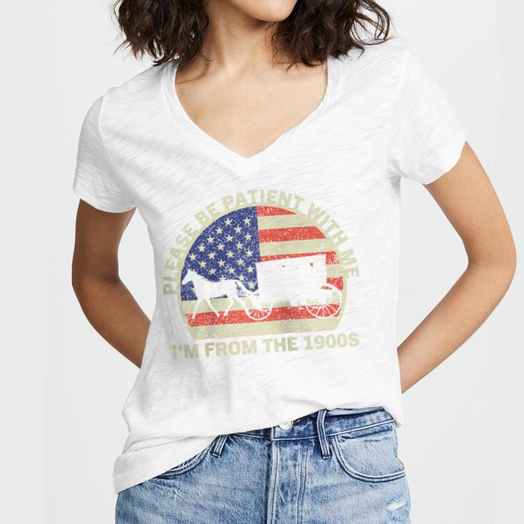 Please Be Patient With Me I'm From The 1900s Dad Vintage Raglan Baseball Tee Women's Jersey Short Sleeve Deep V-Neck Tshirt Please Be Patient With Me I'm From The 1900s Dad Vintage Raglan Baseball Tee Women's Jersey Short Sleeve Deep V-Neck Tshirt