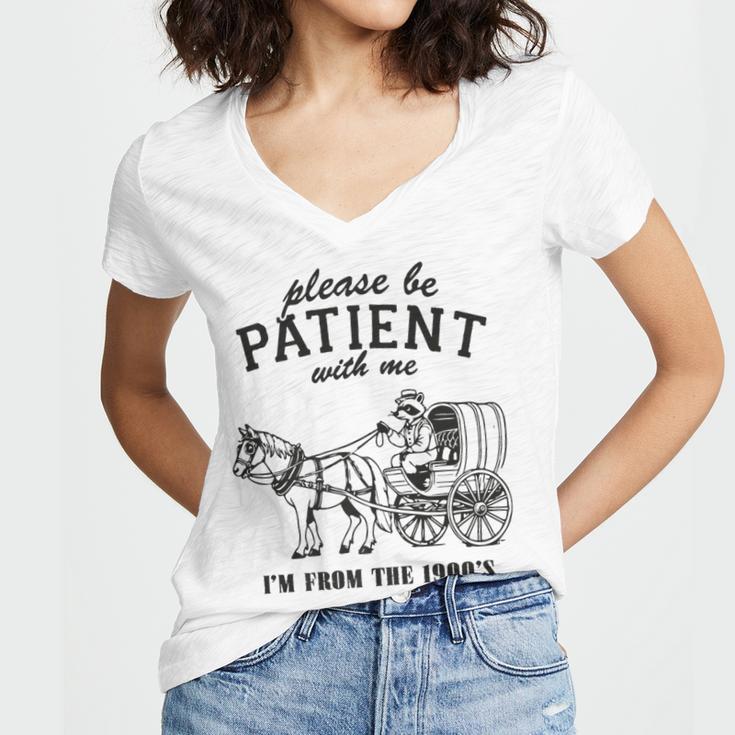 Please Be Patient I'm From The 1900s Raccoon Lover Premium Women's Jersey Short Sleeve Deep V-Neck Tshirt Please Be Patient I'm From The 1900s Raccoon Lover Premium Women's Jersey Short Sleeve Deep V-Neck Tshirt