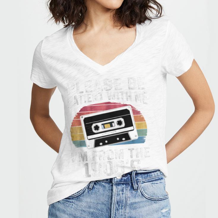 Please Be Patient With Me I'm From The 1900s Retro 90s Women's Jersey Short Sleeve Deep V-Neck Tshirt Please Be Patient With Me I'm From The 1900s Retro 90s Women's Jersey Short Sleeve Deep V-Neck Tshirt