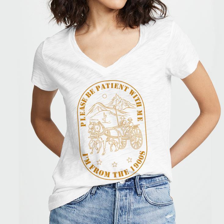 Please Be Patient I'm From The 1900s Vintage Country Gag Tee Premium Tri-Blend Women's Jersey Short Sleeve Deep V-Neck Tshirt Please Be Patient I'm From The 1900s Vintage Country Gag Tee Premium Tri-Blend Women's Jersey Short Sleeve Deep V-Neck Tshirt