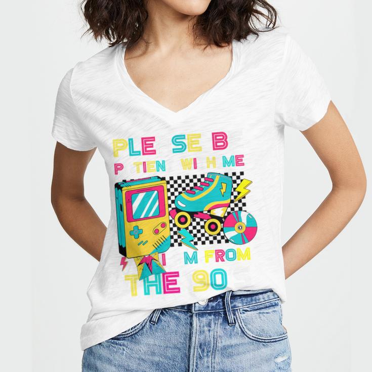 Please Be Patient With Me I'm From The 1900s Vintage 1900s Premium Women's Jersey Short Sleeve Deep V-Neck Tshirt Please Be Patient With Me I'm From The 1900s Vintage 1900s Premium Women's Jersey Short Sleeve Deep V-Neck Tshirt