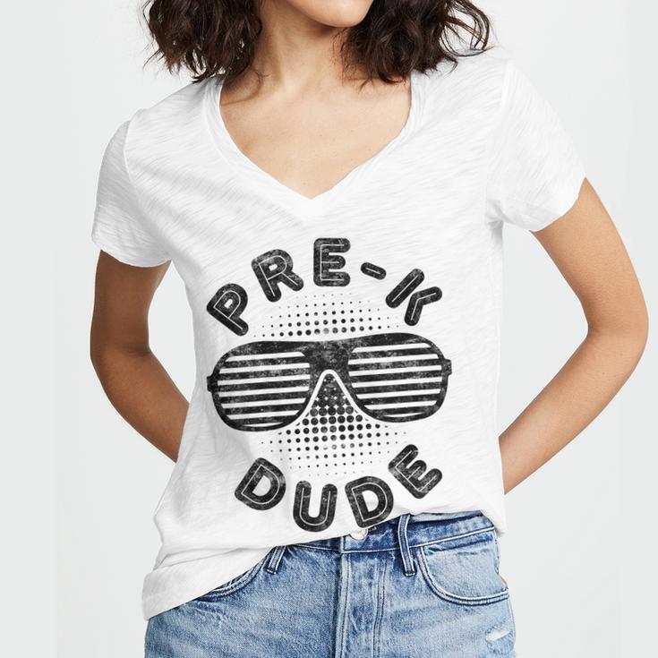 Pre-K Dude Shirt Boy Girl Graduation Back To School Women's Jersey Short Sleeve Deep V-Neck Tshirt