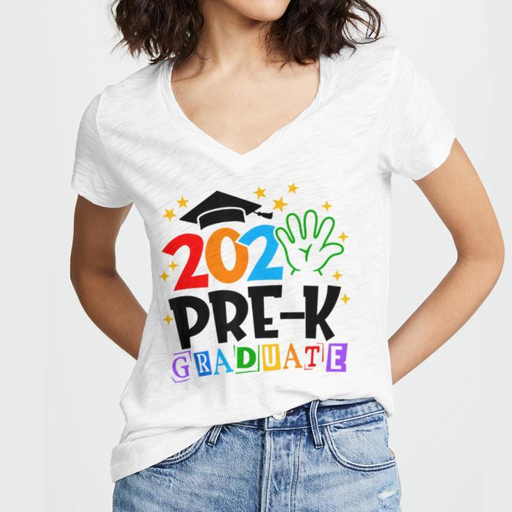 Pre-K Graduate 2025 Preschool Graduation Class Of 2025 Kids Women's Jersey Short Sleeve Deep V-Neck Tshirt