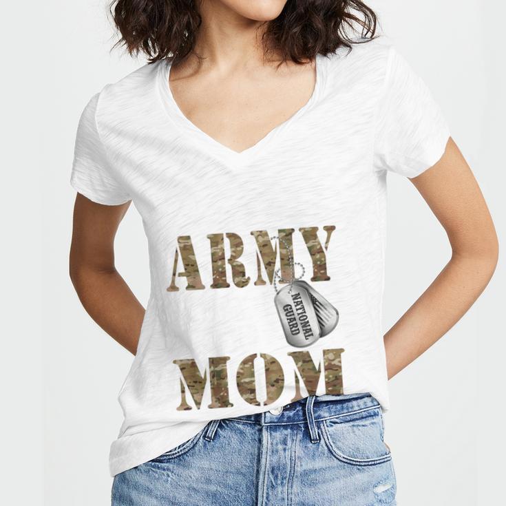 Proud Army National Guard Mom National Guard Graduation Women's Jersey Short Sleeve Deep V-Neck Tshirt