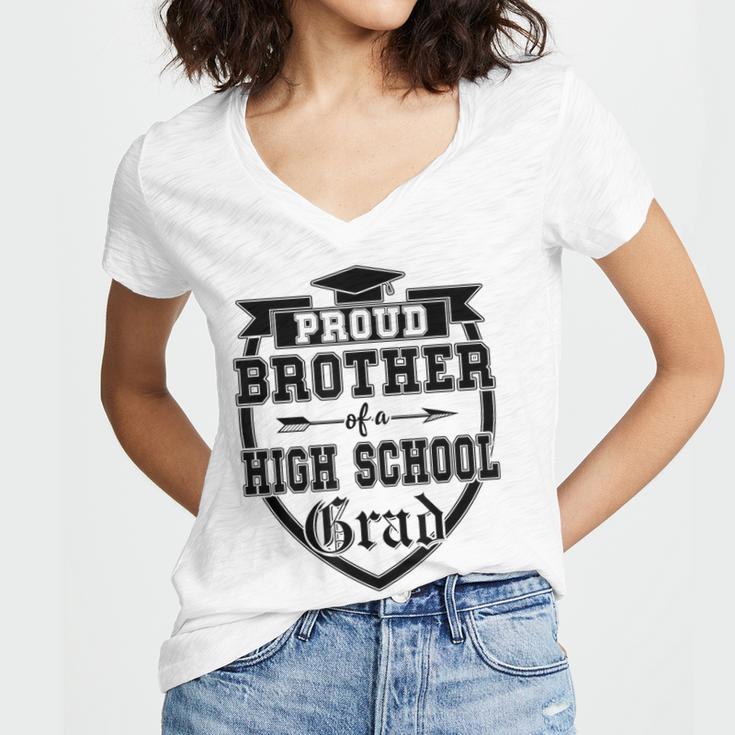 Proud Brother Of a High School Grad Senior Graduation Shirt Women's Jersey Short Sleeve Deep V-Neck Tshirt