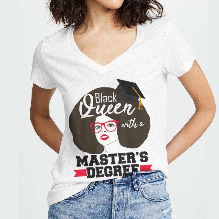 Queen Masters Degree Graduation Social Work MSW MPH Women's Jersey Short Sleeve Deep V-Neck Tshirt