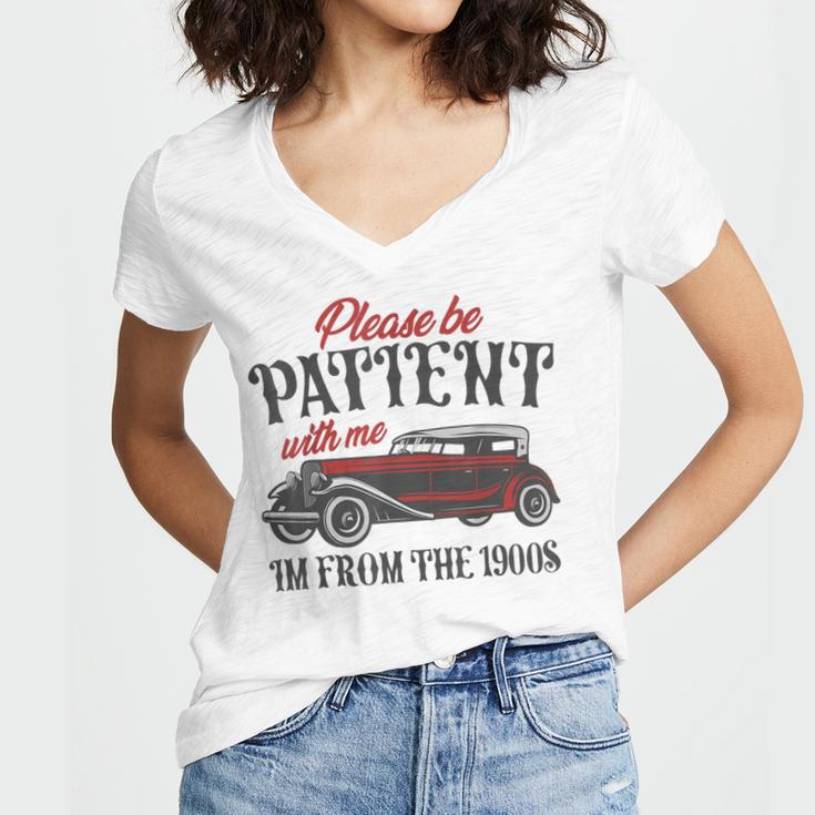 Sarcastic Please Be Patient With Me I'm From The 1900s Women's Jersey Short Sleeve Deep V-Neck Tshirt Sarcastic Please Be Patient With Me I'm From The 1900s Women's Jersey Short Sleeve Deep V-Neck Tshirt