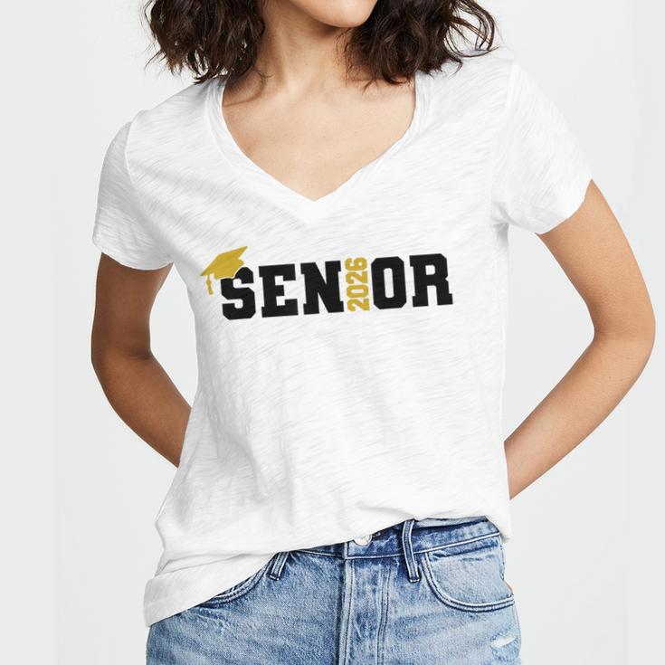 Senior 2026 Graduation 2026 Class Senior 2026 Grad Women's Jersey Short Sleeve Deep V-Neck Tshirt