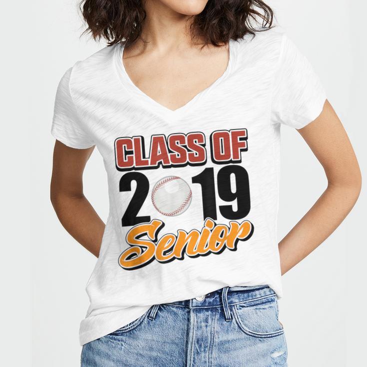 Senior Class Of 2019 Tshirt Graduation School Baseball Women's Jersey Short Sleeve Deep V-Neck Tshirt