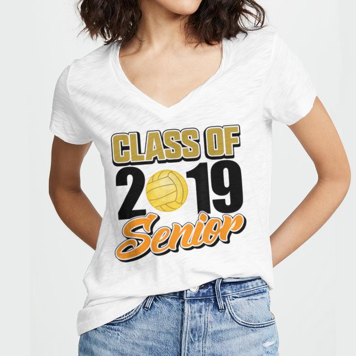 Senior Class Of 2019 Tshirt Graduation School Volleyball Women's Jersey Short Sleeve Deep V-Neck Tshirt